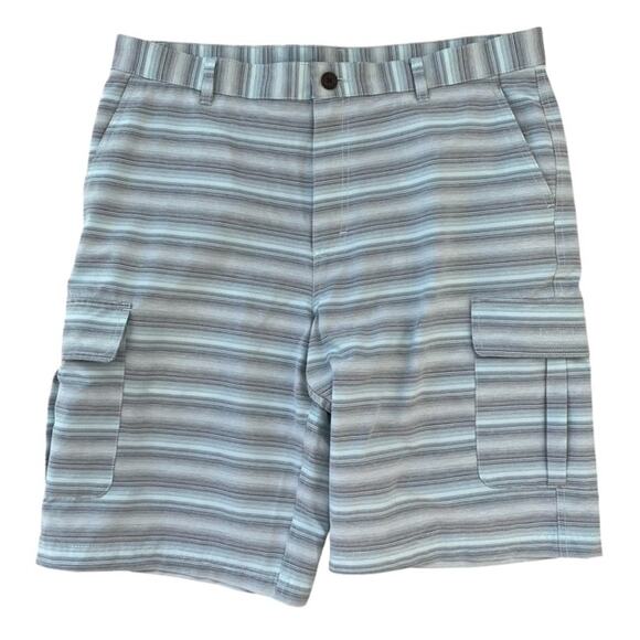 Boca Islandwear Gray and Mint Green Striped Shorts - Size 36 - Picture 1 of 4